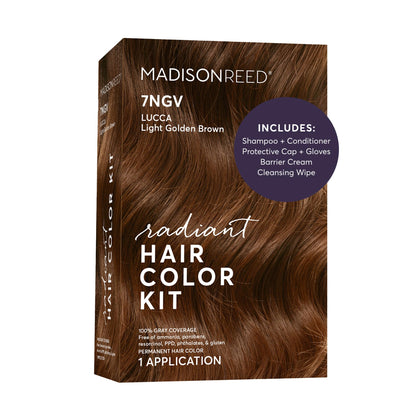 Madison Reed Radiant Hair Color Kit 7NGV Light Golden Brown front view