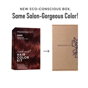 Madison Reed Radiant Hair Color Kit components laid out on a table