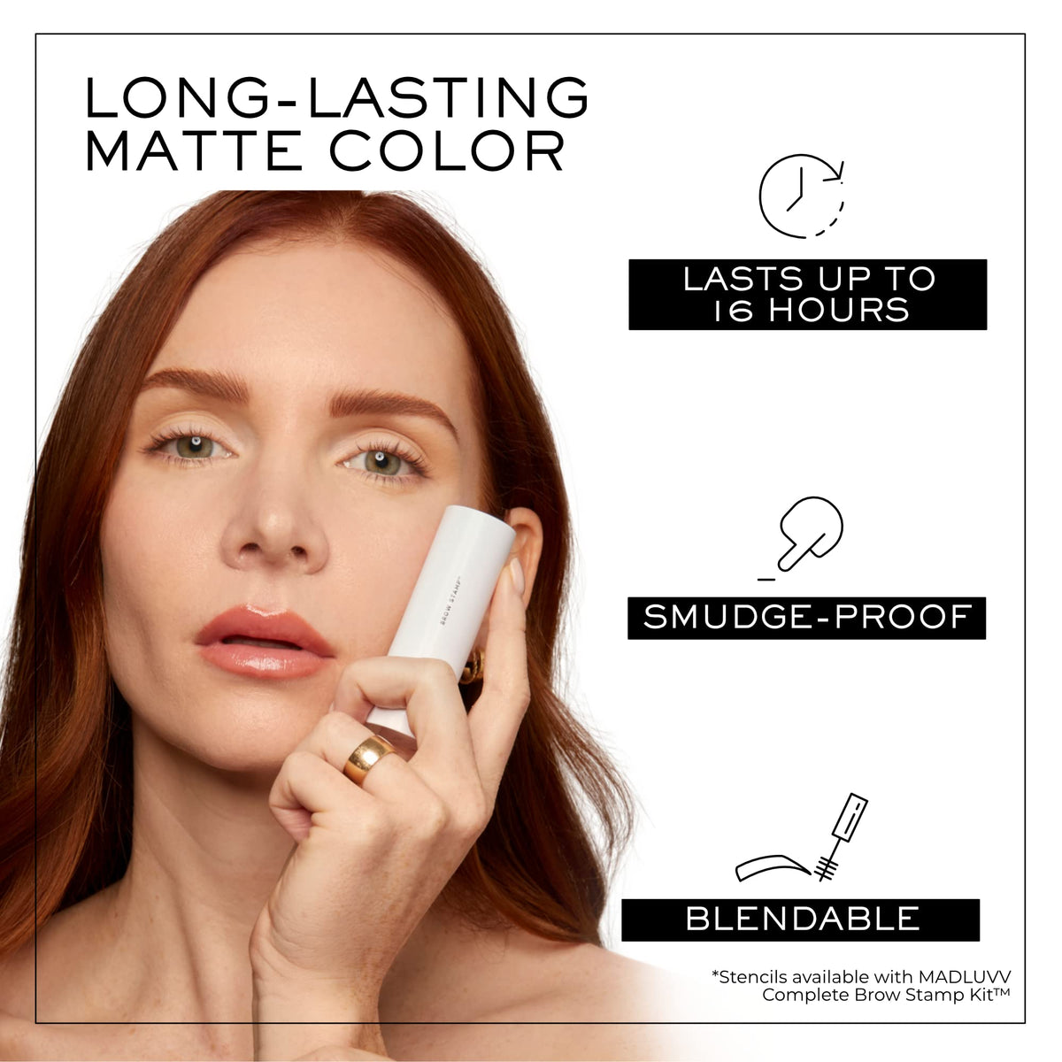 MADLUVV Brow Stamp Refill Brunette sponge applicator