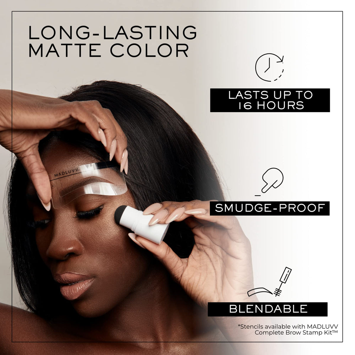 MADLUVV Brow Stamp Refill Soft Brown applicator close-up
