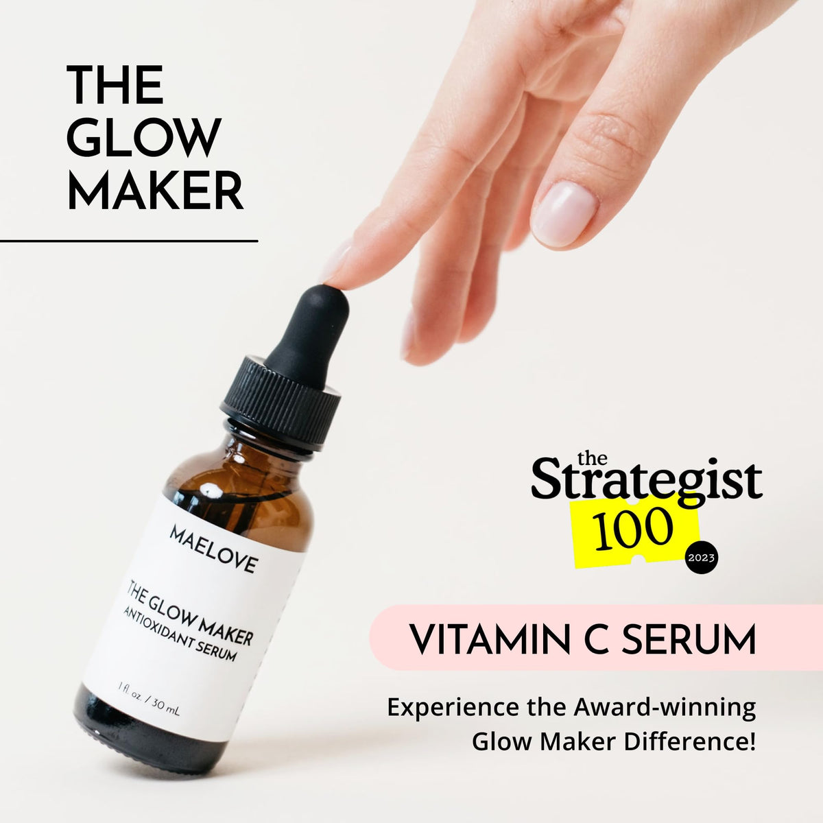MAELOVE Glow Maker Vitamin C Serum bottle side view