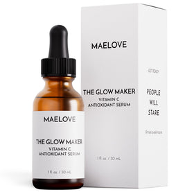 MAELOVE Glow Maker Vitamin C Serum front view with packaging