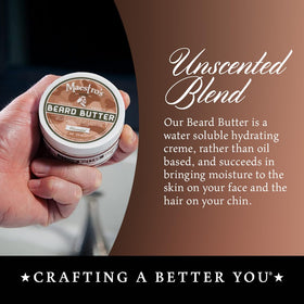 Maestro's Classic Beard Butter 4oz open jar displaying product