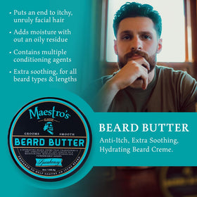 Maestro's Classic Beard Butter application on beard