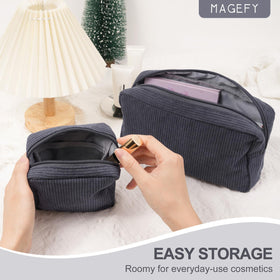 MAGEFY large makeup bag dimensions 9.4 x 5.1 x 2.4 inches
