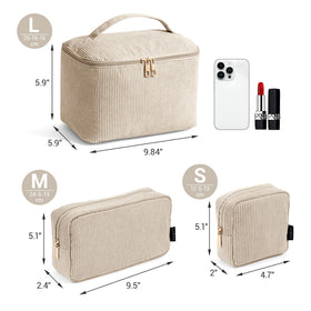 MAGEFY large makeup bag open showing interior pockets