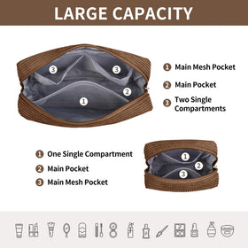 MAGEFY Makeup Bag Set arranged on a travel bag