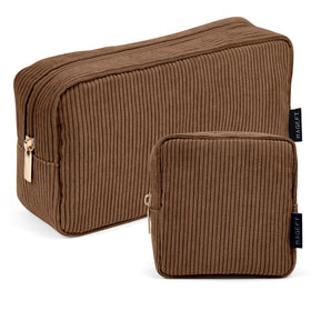 MAGEFY Makeup Bag Set front view in brown colour