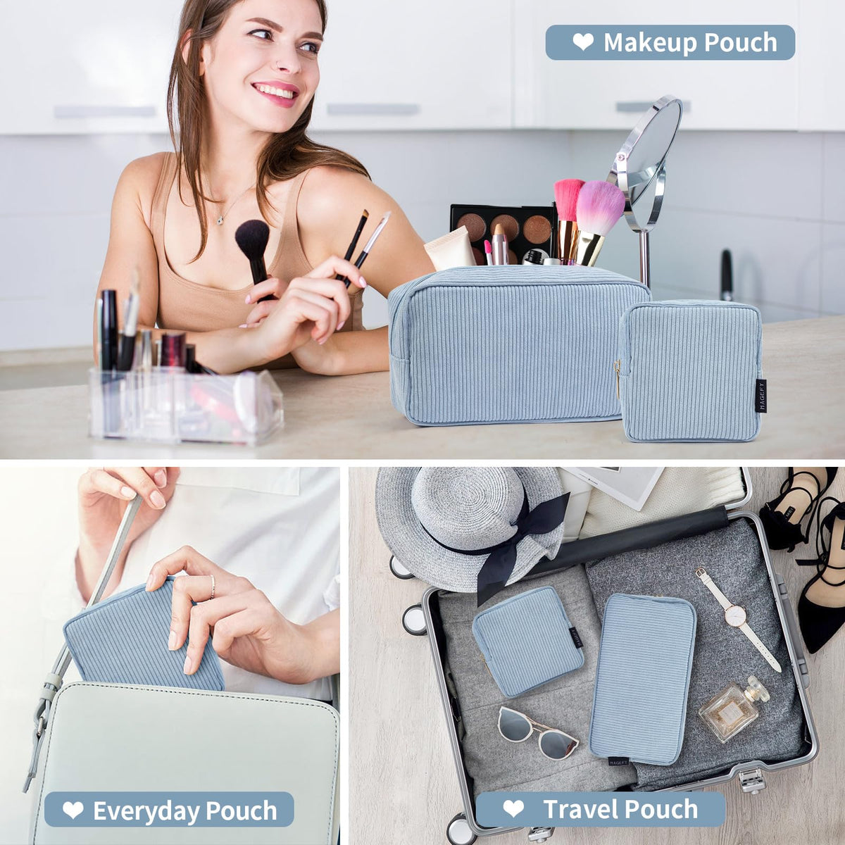 MAGEFY Makeup Bag Set in different colour options