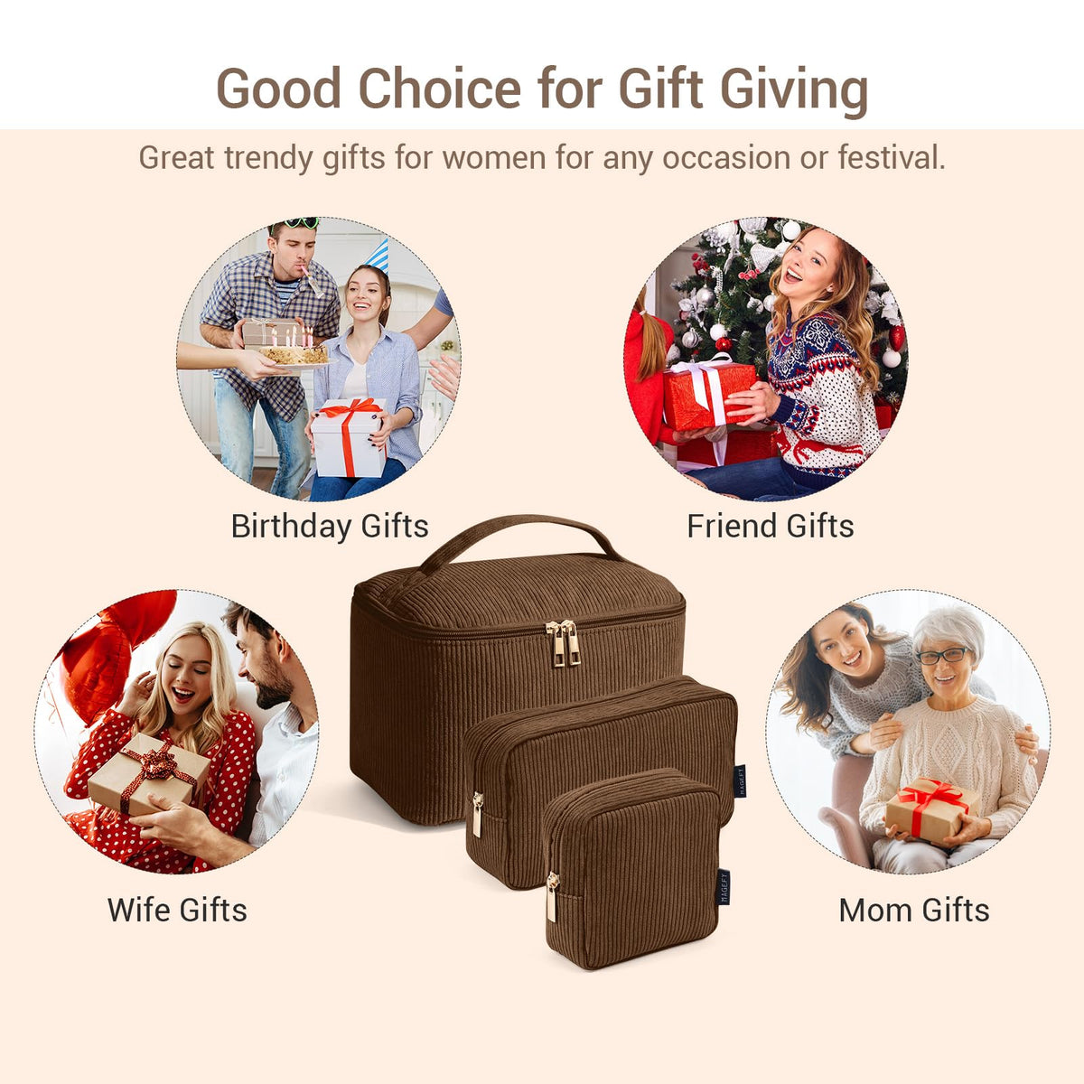 MAGEFY makeup bag set with handle for easy carrying