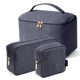 MAGEFY Makeup Bag Set with three bags in grey colour
