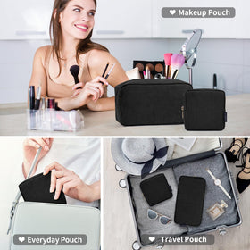 MAGEFY Makeup Bag with zipper detail in black