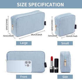 MAGEFY small cube makeup bag open with cosmetics inside