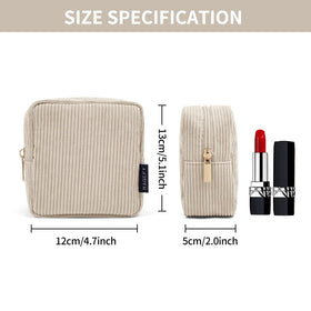 MAGEFY Small Makeup Bag beige interior pockets