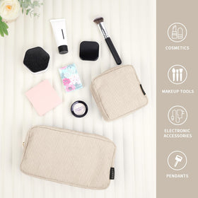 MAGEFY Small Makeup Bag beige lifestyle scene