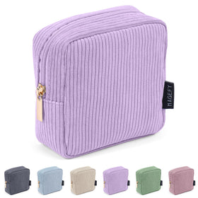MAGEFY Small Makeup Bag purple front view with zip-top closure