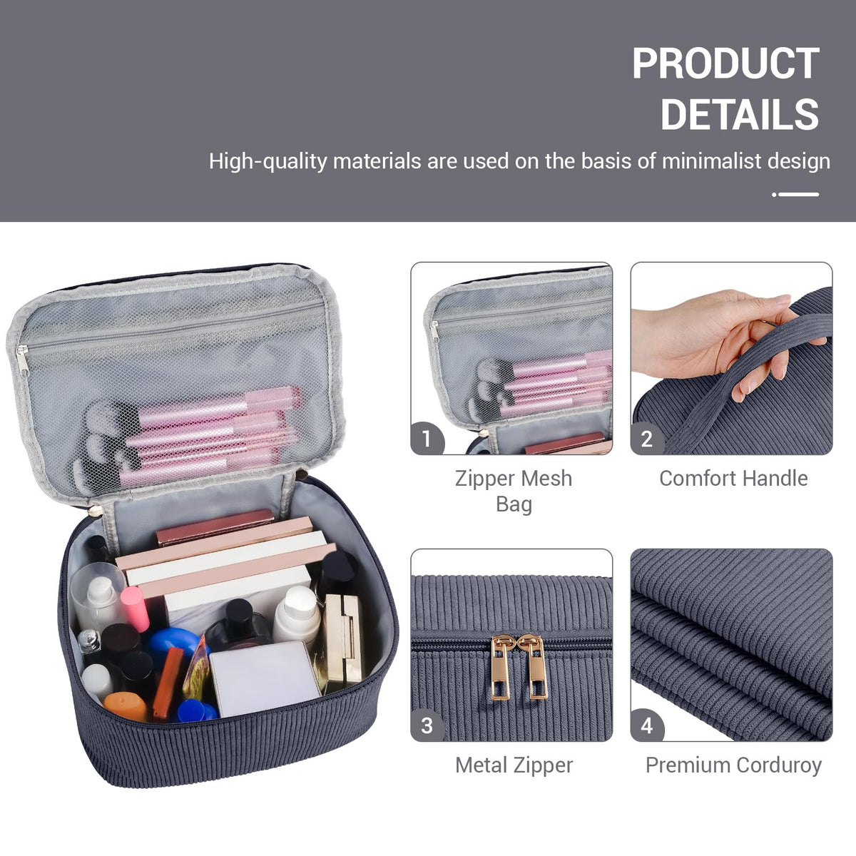 MAGEFY small makeup bag with sturdy handle