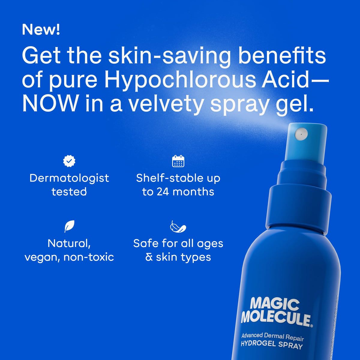 Magic Molecule Hypochlorous Acid Hydrogel Spray 3.4oz back view