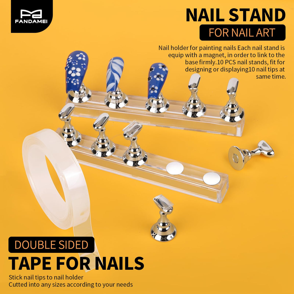 Magnetic nail stands included in Fandamei kit