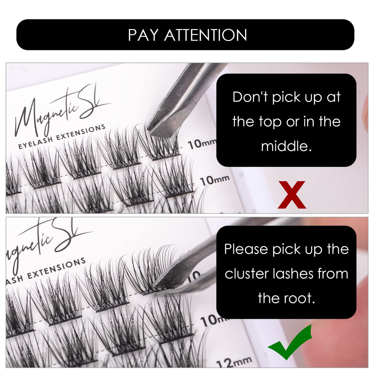Magnetic SL Cluster Lashes application process