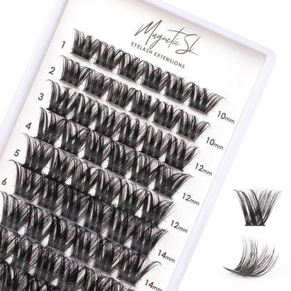 Magnetic SL Cluster Lashes tray with 72 individual lashes