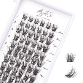 Magnetic SL Cluster Lashes tray with 72 individual lashes