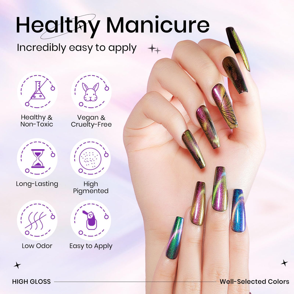 Magnetic stick for creating cat eye effects with gel polish