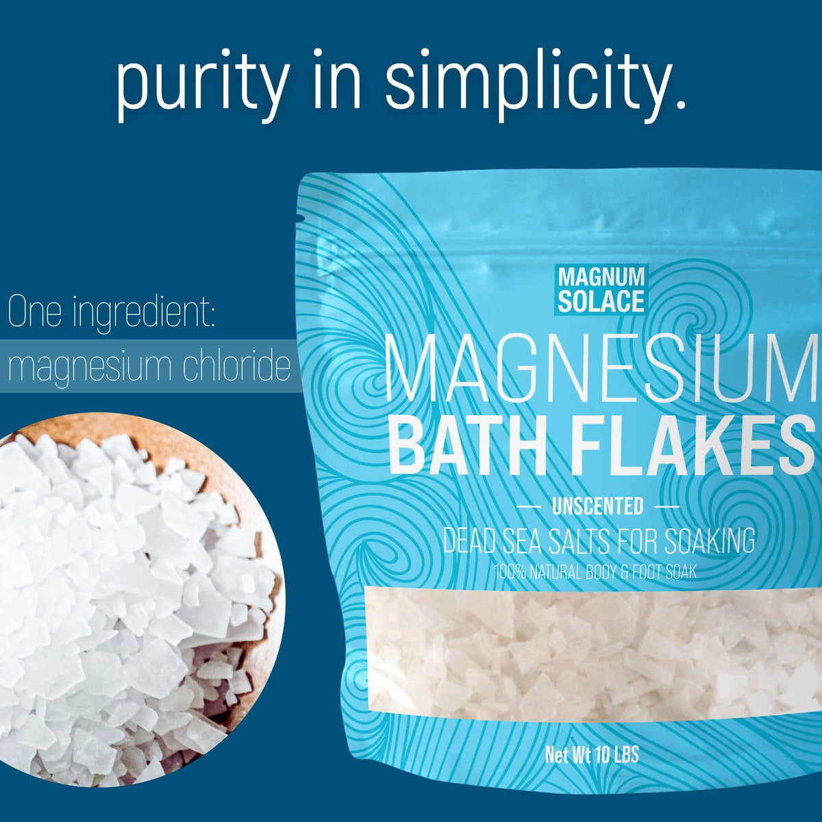 Magnum Solace Magnesium Flakes packaging side view