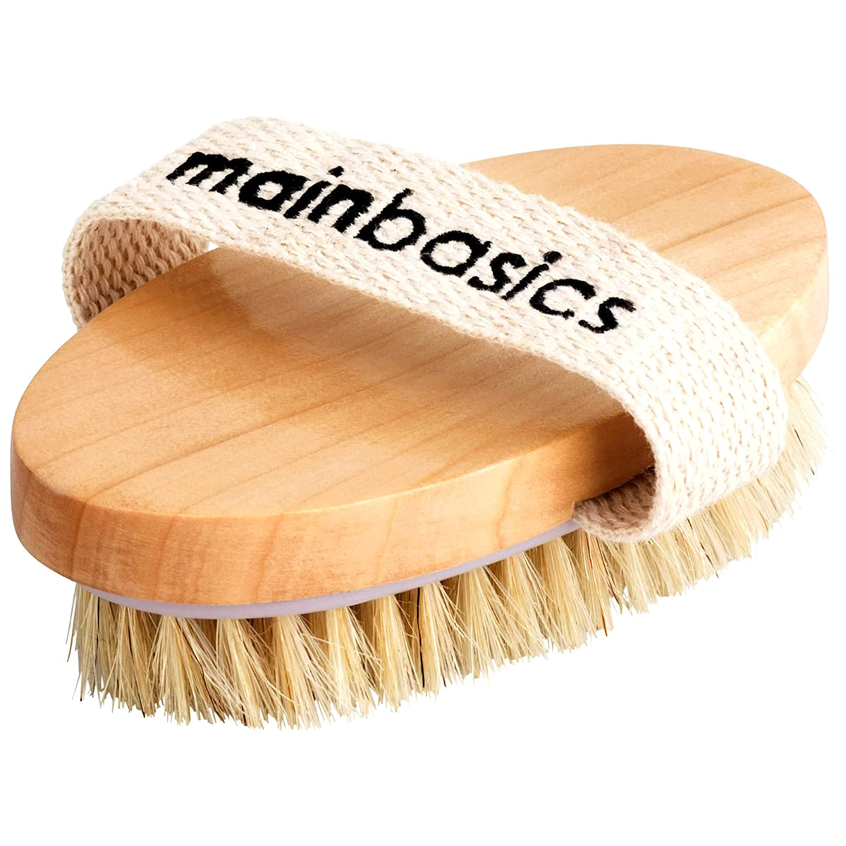 MainBasics Dry Brushing Body Brush front view with natural bristles