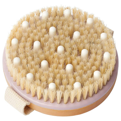 MainBasics Dry Brushing Body Brush front view with natural bristles