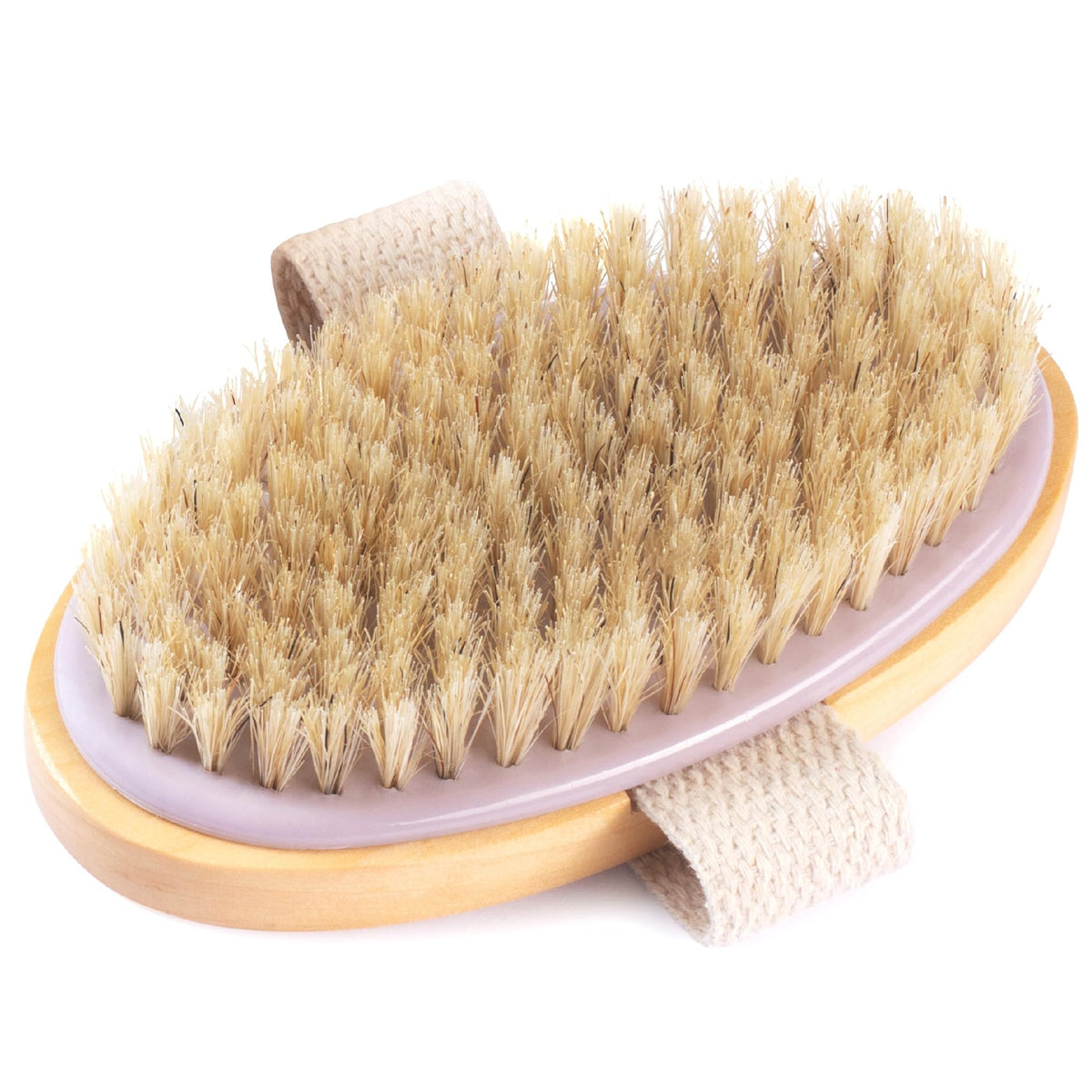 MainBasics Dry Brushing Body Brush held in hand for easy use