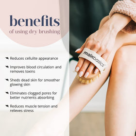 MainBasics Dry Brushing Body Brush in use on skin