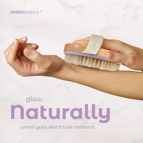 MainBasics Dry Brushing Body Brush with rubber massage nodes