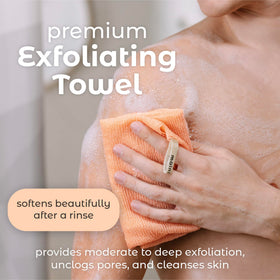 MainBasics Japanese Deep Exfoliating Shower Towel back view showing texture