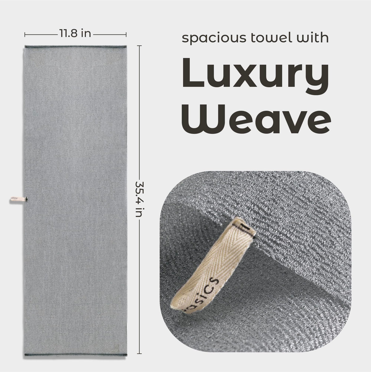 MainBasics Japanese Deep Exfoliating Shower Towel hanging for drying