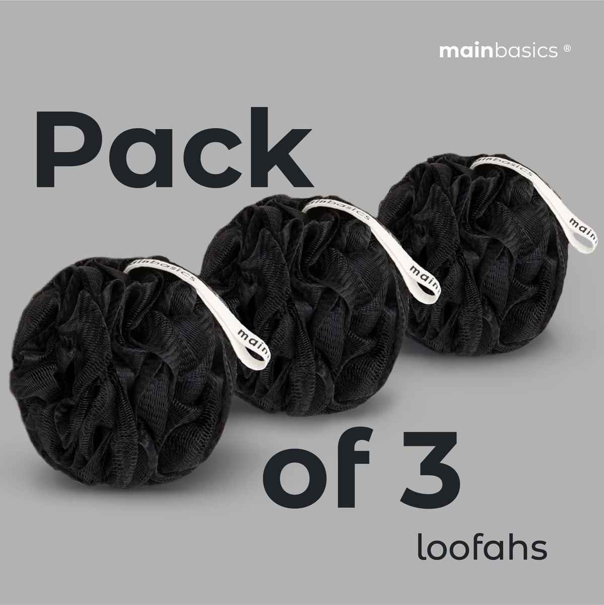 MainBasics loofahs showing rich lather with body wash