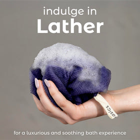 MainBasics shower towel showing size comparison