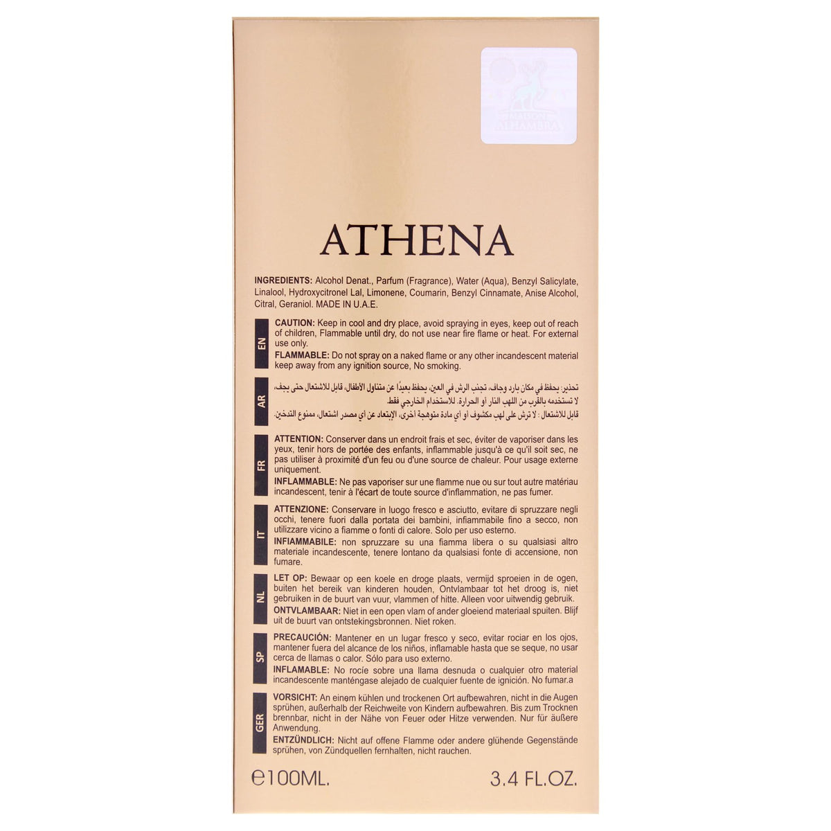 Maison Alhambra Athena Eau De Parfum Spray with floral background