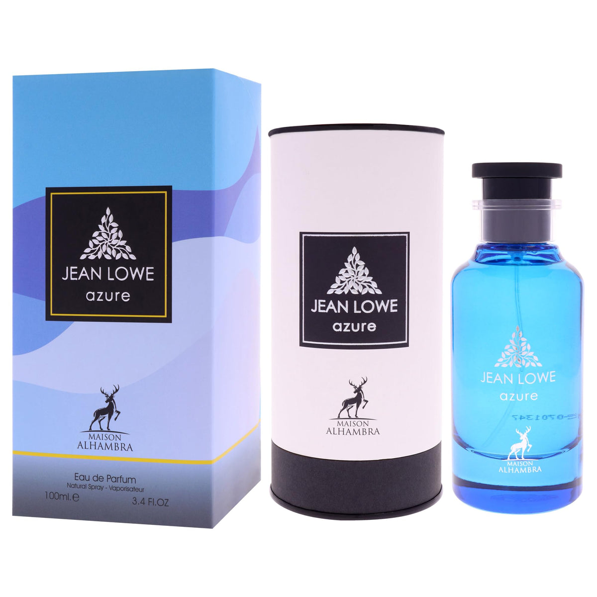 Maison Alhambra Jean Lowe Azure EDP Spray on a vanity
