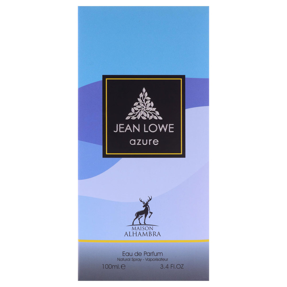 Maison Alhambra Jean Lowe Azure EDP Spray with floral background