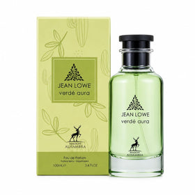 Maison Alhambra Verde Aura Eau de Parfum bottle with elegant design