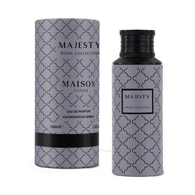 MAISON ASRAR Majesty Eau de Parfum bottle side view showcasing its design