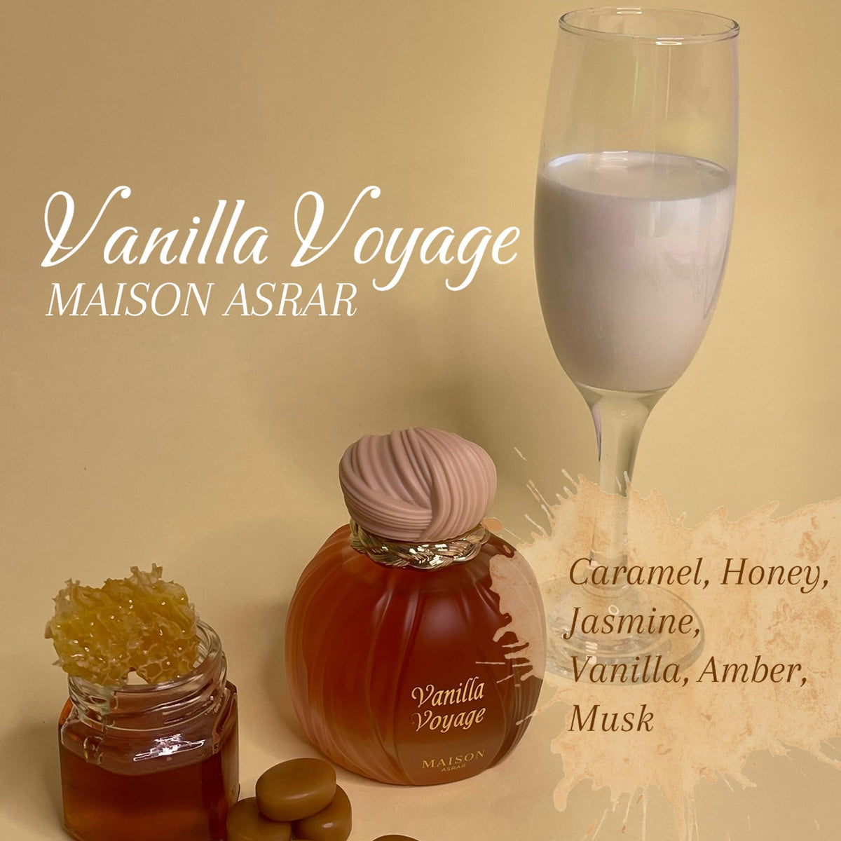 MAISON ASRAR Vanilla Voyage Eau de Parfum bottle side view