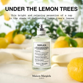 Maison Margiela Under The Lemon Trees Eau de Toilette lifestyle scene with lemon trees