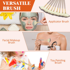 Maitys facial brushes showing fan shape design