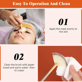 Maitys facial fan brush in use applying makeup