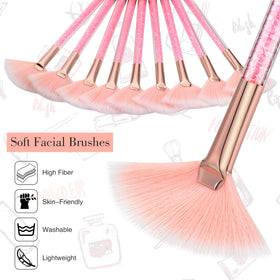 Maitys facial fan brush set displayed with covers