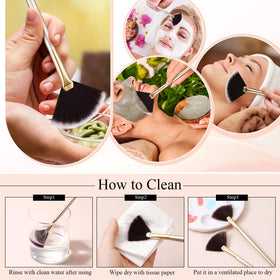 Maitys Facial Fan Brush with cover to keep clean