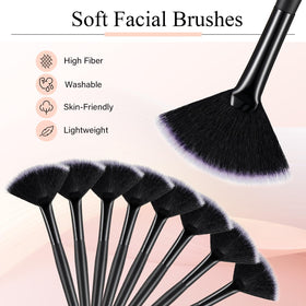 Maitys facial fan brushes on a clean surface