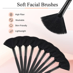 Maitys Facial Fan Brushes on a vanity table